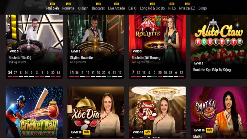 Casino OK22 nhiều game chơi