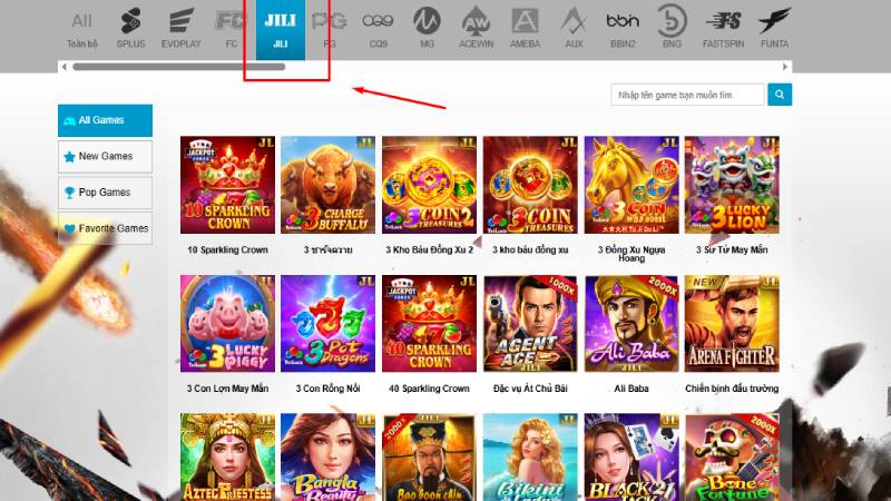 Jili mang đến vô vàn chủ đề game slot
